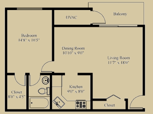 1BR/1BA - East Park Gardens Residential