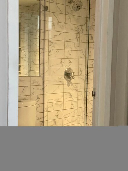 Marble tile & glass enclosed shower - 1260 21st St NW