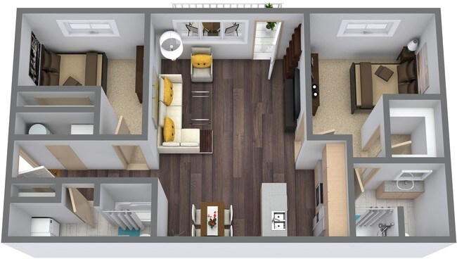 2 Bedroom 3D View - Country View