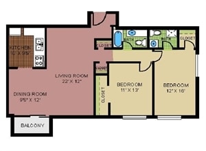 2BR/2BA - Highland Woods Towers & Gardens