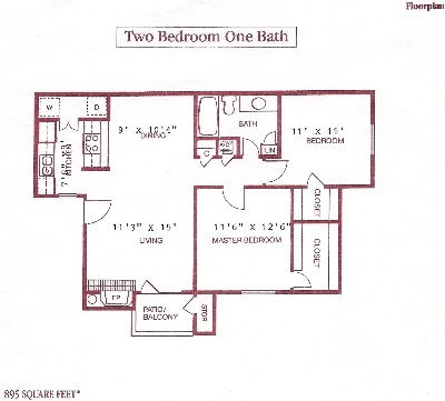 2BR/1BA - Woodcreek Apartments