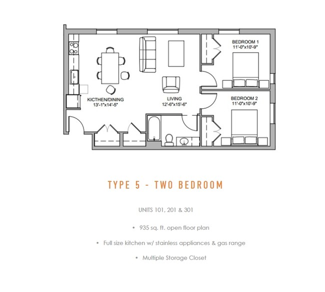 Type 5- 2 Bedroom - The Upton Residences