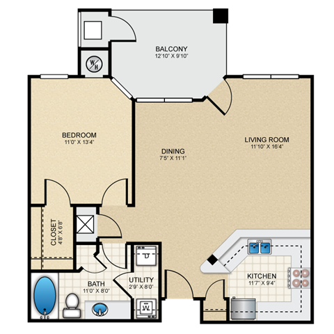 Floorplan - The Claremont Apartment Homes