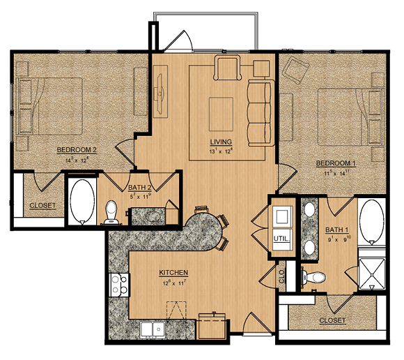 Floorplan - Magnolia at Inwood Village