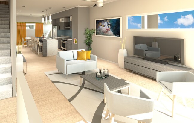 Living Room Rendering - Highland Sky Lofts