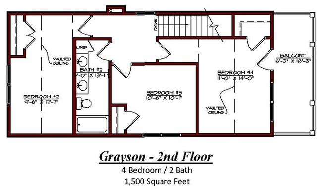 Grayson - 2nd Floor Plan - Waterford Estates