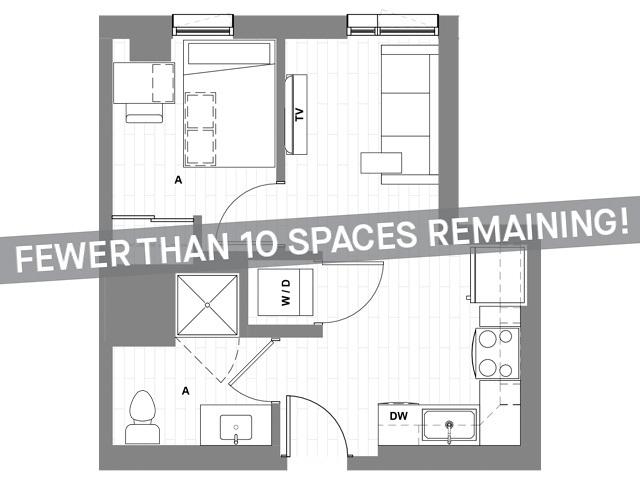 1x1 C Junior - Fewer than 10 Spaces Remaining! - HERE Seattle Student Apartments