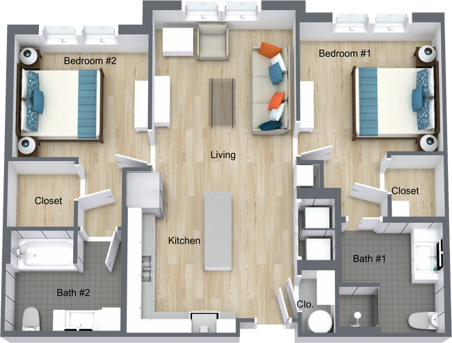 Durham Unit B - ufas - 3D Floor Plan.png - Durham Place