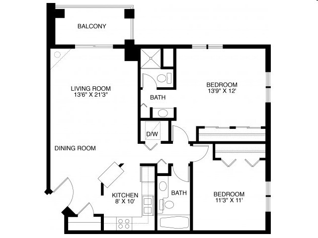 2BR/2BA - Highland Ridge