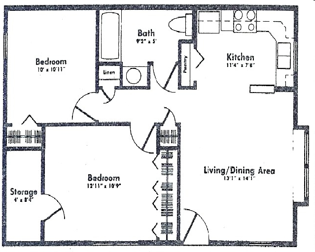 2BR/1BA - Horizons Apartments