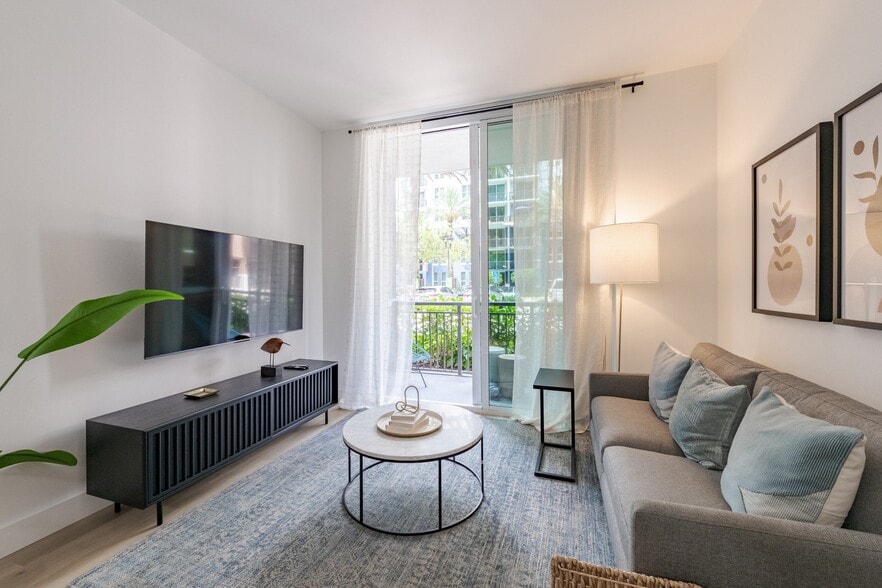 Modern Living Room Space at One Plantation Apartments in Plantation, FL 33324 - One Plantation