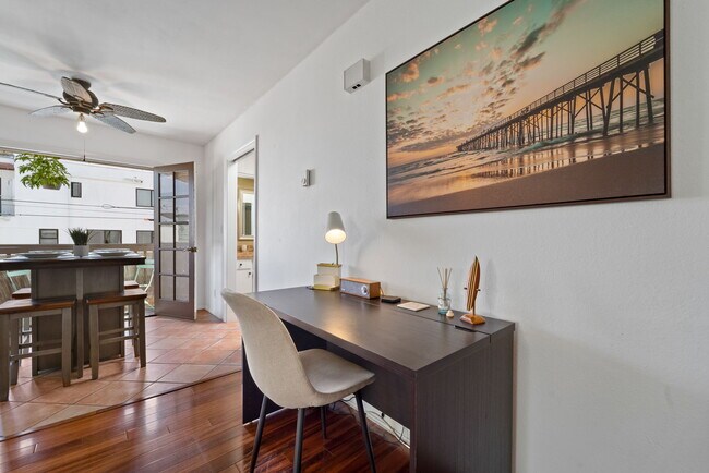 Desk, chair, bluetooth speaker - 709 Agate St