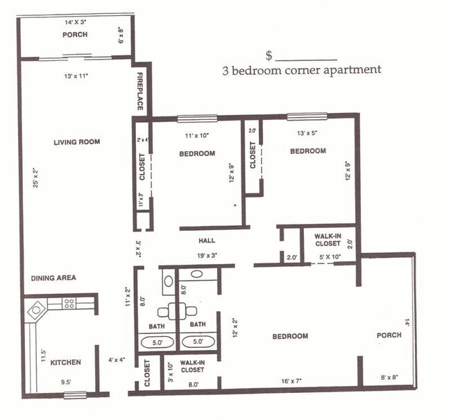 Floorplan - Country Club Apartments