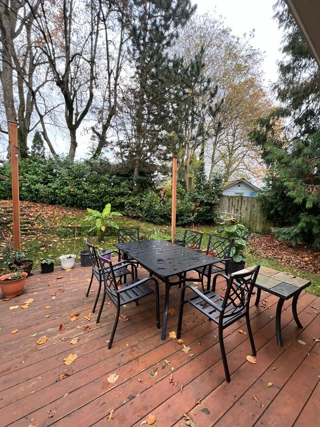 Backyard deck with patio furniture - 3002 E McLoughlin Blvd