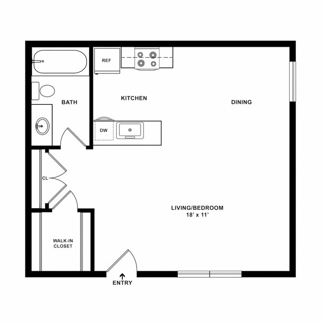 2D Studio Floor Plan - Elivia Apartments