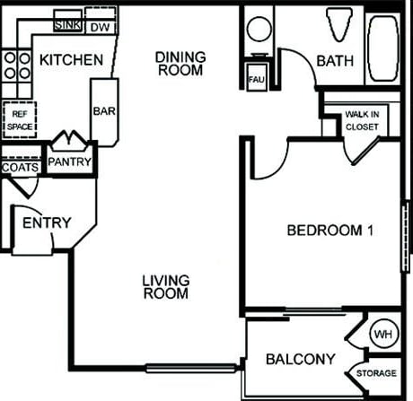 1BR/1BA - Mosaic Gardens at Taylor Terrace