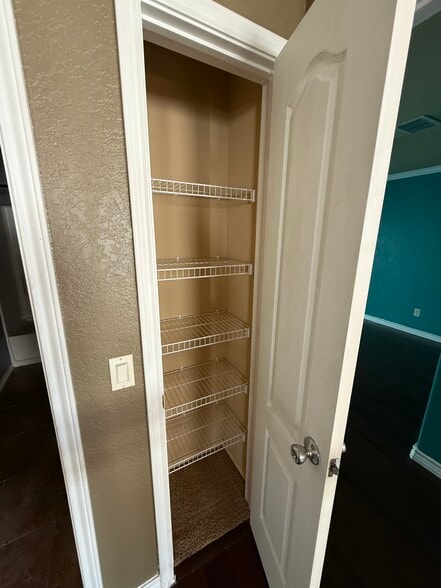 Upstairs Storage Closet Very Useful for Towels and other items. - 420 Slippery Rock