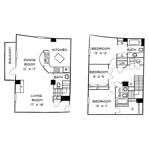 Floorplan - The Residences at Capital Crescent Trail