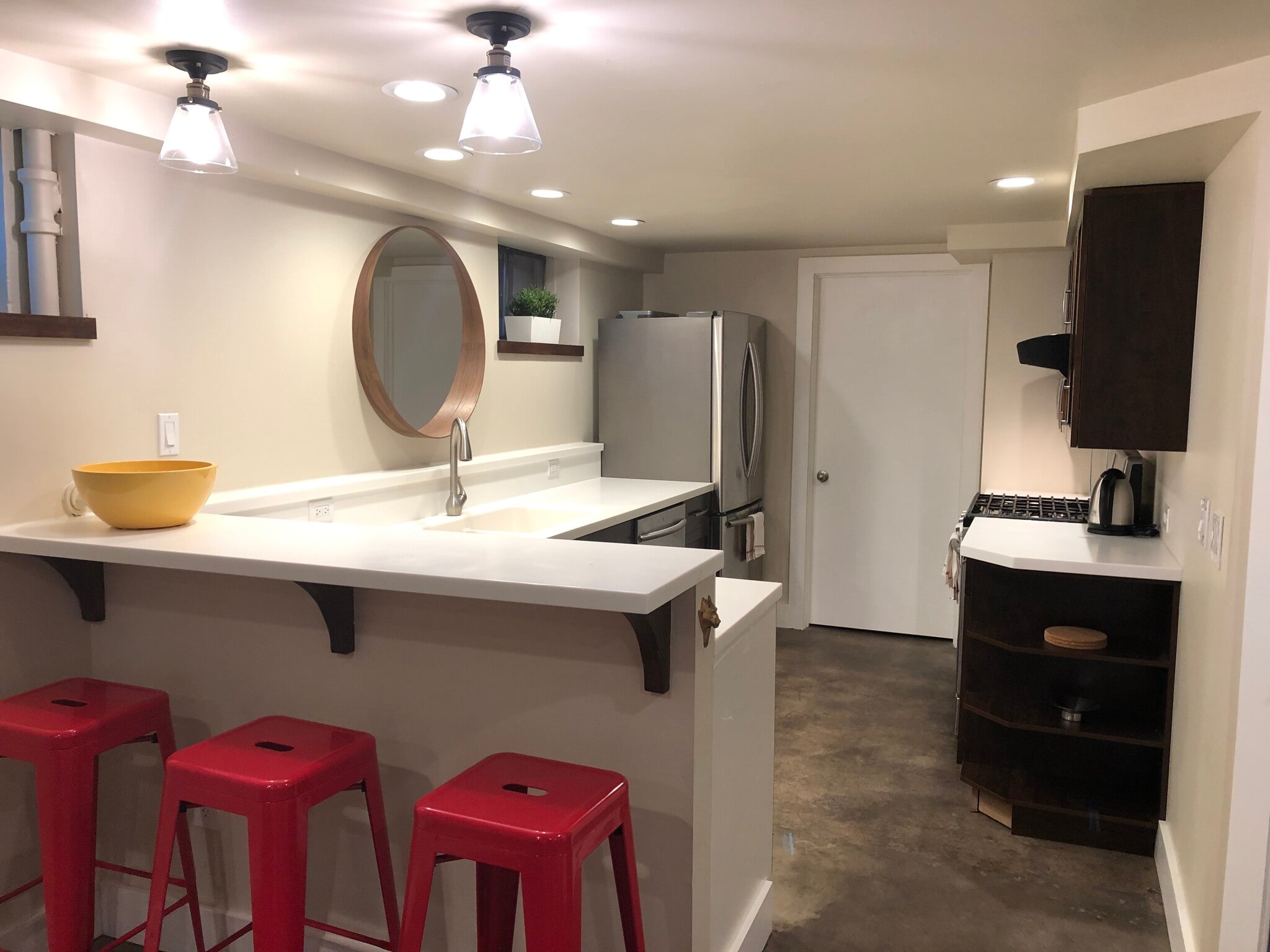 open kitchen with dishwasher, fridge, gas range, - 5252 NE 49th Ave