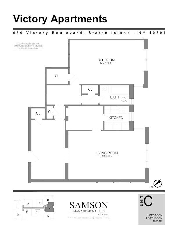 1BR/1BA - Victory Apartments