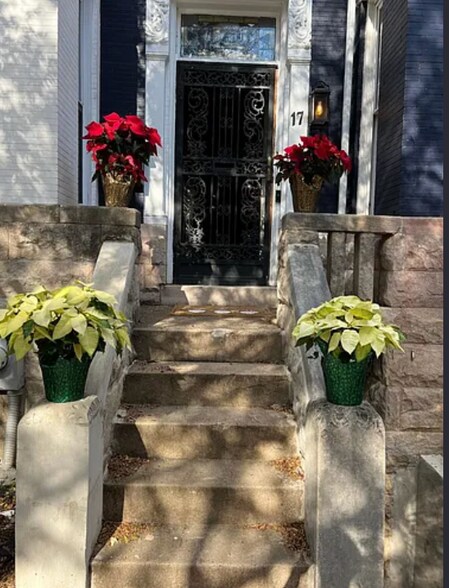 Front door with electronic lock and Ring camera - 17 U St NW