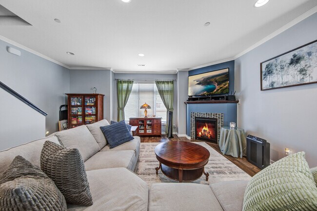 Corner gas fireplace - 2163 Rolling Green Ln