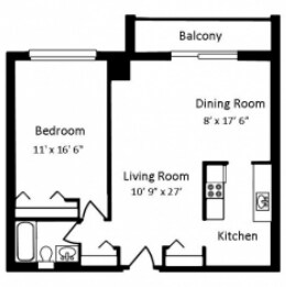 1BR/1BA - The Triangle Towers