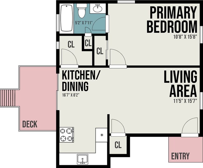 1 Bedroom w/deck - Nu Wesley