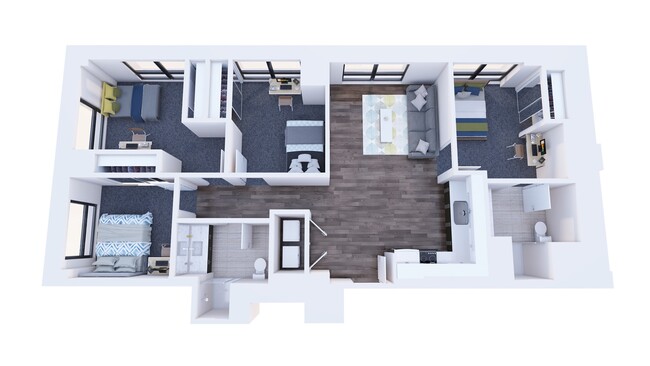 4 x 2 B Alternate Floor Plan - Student | Infinite Chicago