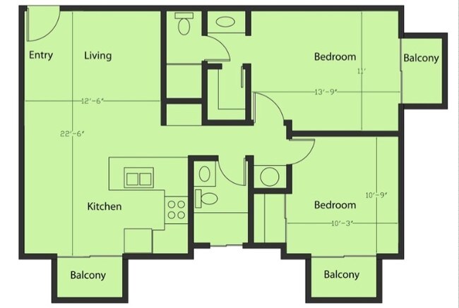 2BD/2BA - Argus Apartments
