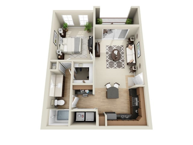 1A | 1 Bed, 1 Bath Floor Plan - Sorrento at Tuscan Lakes