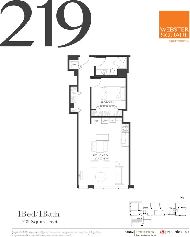 219 Floor Plan - Webster Square Apartments