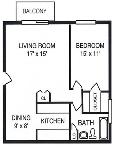 1BR/1BA - Riverwoods Apartments