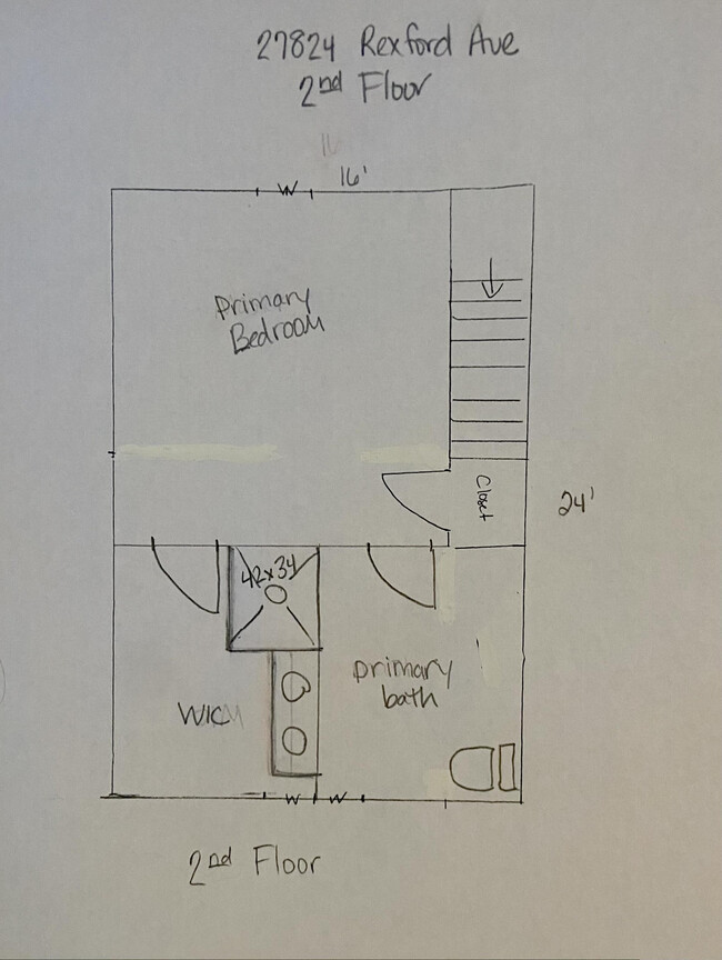 Second floor plan - 27824 Rexford Rd