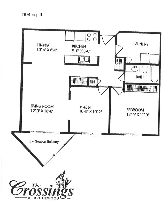Floorplan - 55+ Community- The Crossings at Brookwood