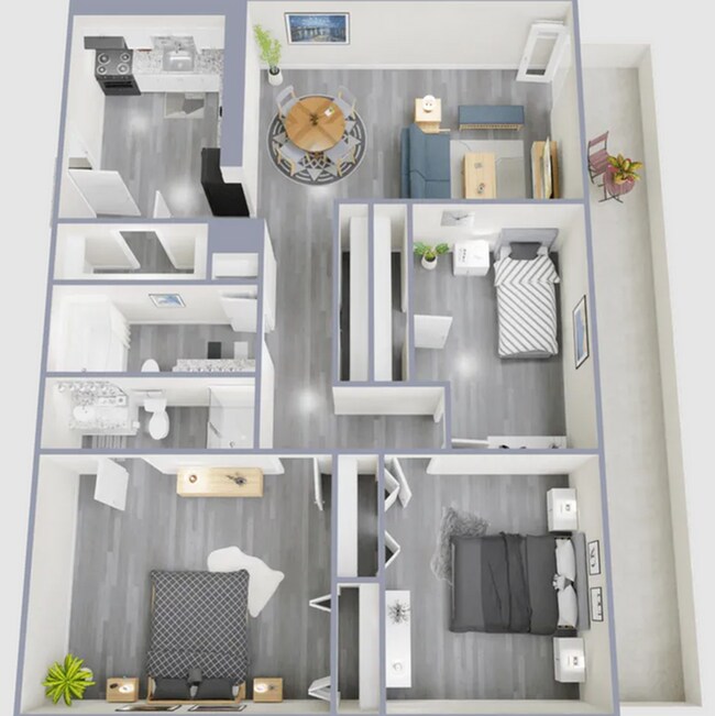 3x2 Floorplan - Harmony Plaza I & II Apartments