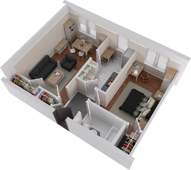 A2: 1BD | 1BA | 546 SF - Howe Place