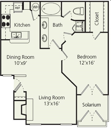 1BR/1BA - The Carlton