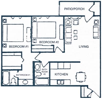 2BR/2BA - Fox Point Apartments
