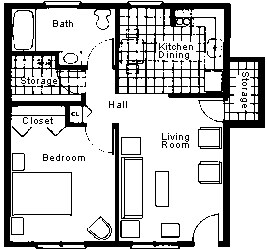 1BR/1BA - Datesman Village - Senior Housing