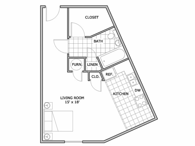 Studio Deluxe ADA Phase One - The Abbey Apartments