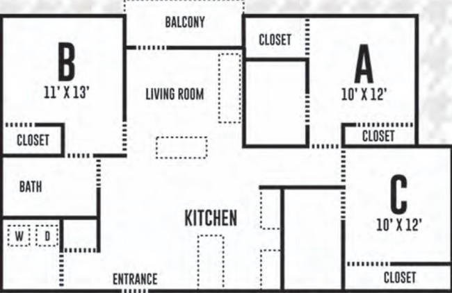 3BR/1BA - District Lofts