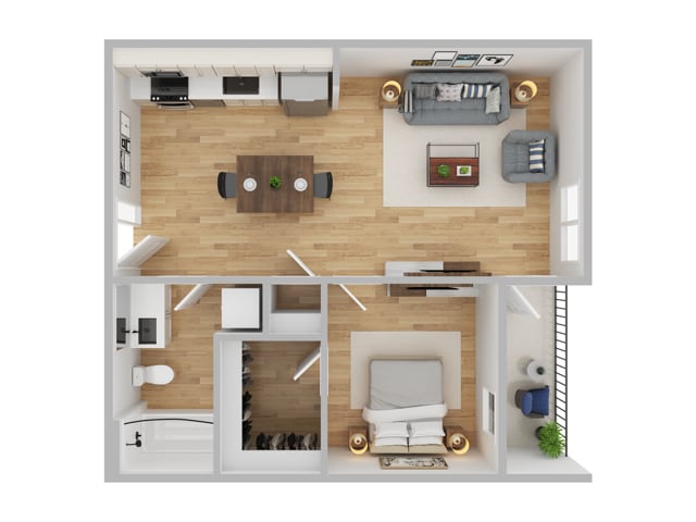 Arts Plaza 1 Bedroom 1 Bathroom B - Arts Plaza