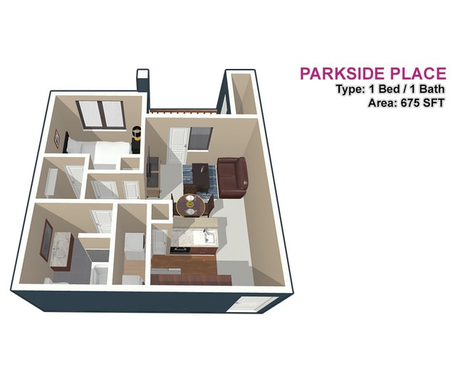 1 BED / 1 BATH - Parkside Place