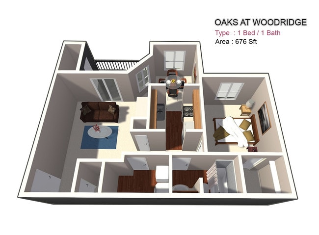 One Bed / One Bath - Oaks at Woodridge