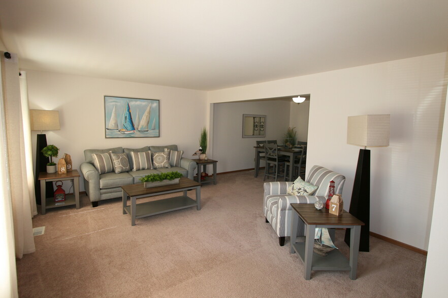 Two Bedroom Living Room - Meadow Springs Apartments