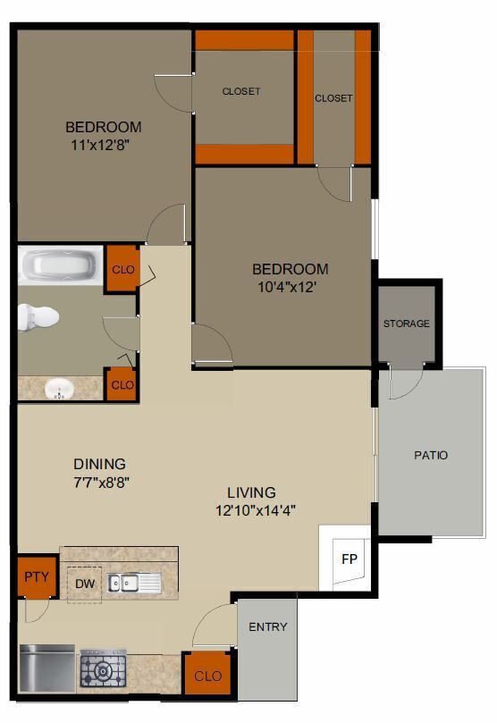 Floorplan - Pine Oaks Apartments