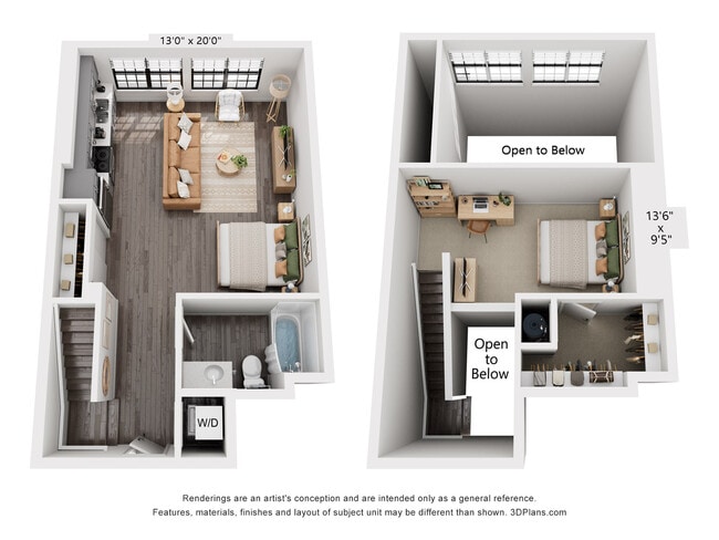 Studio w/ Loft | 809 sqft - The Whit