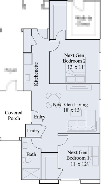 872 SQ FT with large bedrooms, living room, and walk-in closets - 628 S Cecita Wy