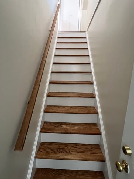 Hardwood stairs to the apartment - 99 Spruce St